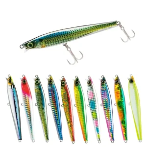 105mm/30g ABS Long Range Sinking Minnow Lure White Striped Bass Fish Bait for Sea Fishing