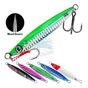 10g 15g 20g 30g 40g 60g Lifelike Fast Sinking Jigging Bait with Assisted and Treble Hooks Fishing Lure