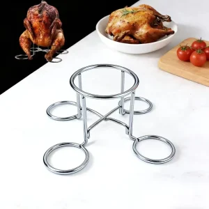 304 Stainless Steel Beer Chicken Stand Rack Beer Can Holder for Charcoal Grill and Oven