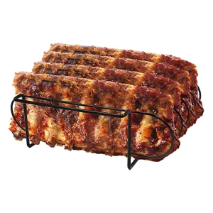 4 Holds Non Stick Rib Rack BBQ Grill Rib Rack Rib Roast Rack for Grill