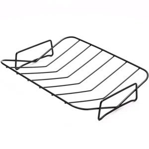 6 Slot Non Stick Pork Ribs Rack Boat Shape Iron Roasting Stand for Pork Rib Chicken Barbecue Accessory