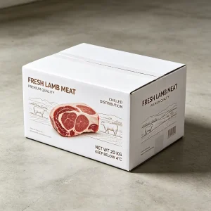72H Production Custom Offset Printed White Corrugated Cold Chain Mailer Box for Fresh Lamb Meat Premium Quality 20kg Cool Carton