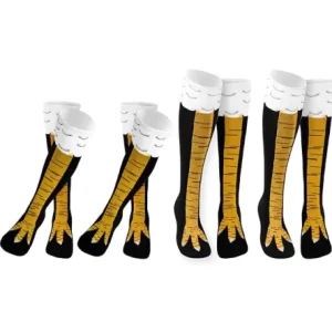 Animal Cartoon Cosplay Chicken Legs Knee Socks for Party Dress Up Womens Funny Chicken Foot Novelty Socks for Girls