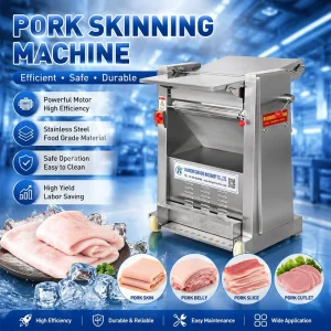 Automatic Meat Skin Removing Machine Pork Skinner Stainless Steel for Pork Belly Pork Loin Processing Factory Use