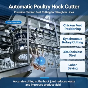 Automatic Rotary Poultry Hock Cutter 304 Stainless Steel Chicken Feet Cutting Machine for Chicken Duck Slaughter Processing Line