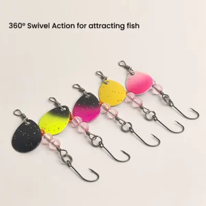 BUBBA 6.7cm 2g Metal Spoon Spinner Bait Fishing Lure Single Hook for Trout Bass Salmon Sea Bass River Lake Stream Use