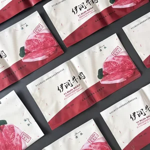 Beef Food Packaging Bags Three Side Seal Resealable BOPA/PE(CPP) Material Food Safe Light Proof Leak Proof Pet Food