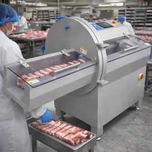 CE Certification High Efficient SUS304 Stainless Steel Ham Bacon Meat Slicing Machine, Chopping Slicer, Pork and Beef Cutting Machine, Conveyor