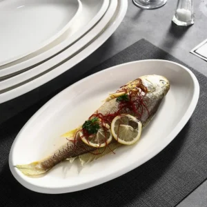 Cadmium Free Ceramic Dish with Porcelain Clay for Entertaining Plate