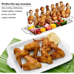 Chicken Leg Wing Rack 14 Slots BBQ Chicken Drumsticks Holder