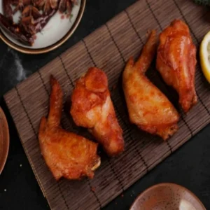 Chocolate Coated Chicken Wing Duos with Chili Powder
