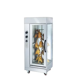 Commercial 16 Piece Chicken Brazilian BBQ Kebab Rotisserie Grill Vertical Gas Stainless Steel 120min Timer Kitchen Equipment