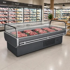Commercial Glass Meat Display Chiller Refrigerated Counter Showcase Fridge for Fresh Meat