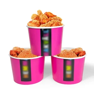 Compostable Craft Single Wall Bucket Chips Noodle Cookie Takeaway Custom Fried Chicken Wing Togo Food Packaging