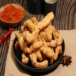 Crispy Fried Chicken Fritters Set in Homemade Style with Special Sauce