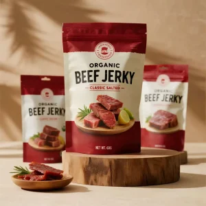 Custom Aluminum Resealable Mylar Beef Jerky Packaging Bag Stand up Pouch Ziplock Packaging Bag of Beef Jerky