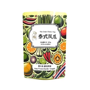 Custom Digital Printed Matte Finish Frozen PE Chicken Feet Packaging Food Grade Moisture Smell Proof Stand up Ziplock Mylar Bag