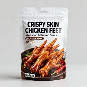 Custom Digital Printed Matte PE Crispy Chicken Feet Packaging Food Grade Moisture Smell Proof Stand up Ziplock Mylar Bag