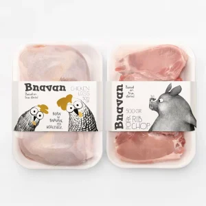 Custom Fresh Meat Packaging Tray with Printed Paper Sleeve Eco Friendly Food Grade Box for Chicken Pork Ribs Supermarket Retail