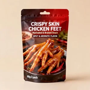 Custom Logo Aluminum Snacks Zipper Bag Deli Food Stand up Pouch Meat Food Packaging Bags With Hang Hole for Fried Chicken Feet