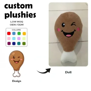 Custom Plush Toy Manufacturer Mini Winking Chicken Drumstick Fried Chicken Restaurant Custom Stuffy