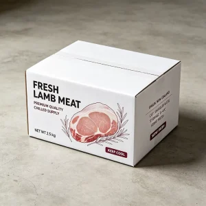 Custom Premium Digital Printed White Corrugated Paper Box for Fresh Lamb Waterproof Shipping Package Carton