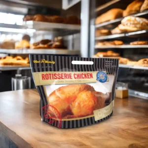 Custom Printed Plastic Bags for Sushi Rotisserie Roast and Whole Chicken Packaging Premium Roast Chicken Bags
