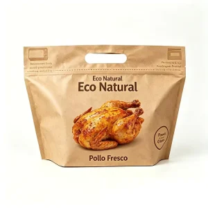 Custom Printed Whole Roast Rotisserie Chickens Packaging Stand up Pouch Zipper Anti Fog Ziplock Kraft Paper Bags for Chicken Bag