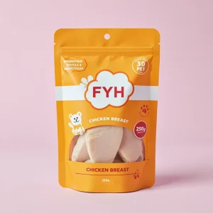 Custom Teething Stick Chicken Breast Snack Flat Recyclable Biodegradable Stand Zipper Packaging Pouch Jelly Pet Cat Dog Food Bag