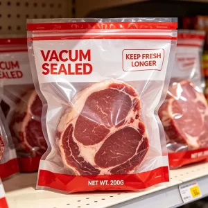 Customized Printed Vacuum Frozen Food Bag Plastic Packaging Transparent Clear Retort Pouch Bags for Beef Chicken Meat Seafood