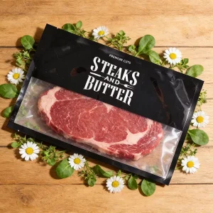 Customized Thickened Food Bag Durable Frozen Meat Packaging Vacuum Packaging Bag Flat Pouch with Window Mylar Bags