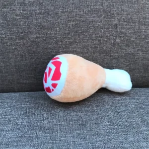 Cute Food Themed Plush Pet Toy Chicken Drumstick Squeaky Interactive Dog Toy Customizable Stuffed Chew Toy