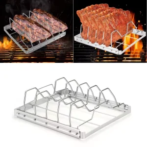 DaS Factory Direct Stainless Steel Rib Rack Foldable Lamb Rack Chicken Roasting Rack