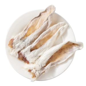 Dehydrated Rabbit Ears Fur Treat Dried Snack OEM Package 100% Natural Rabbit Ears Chew Treats for Dogs Supply