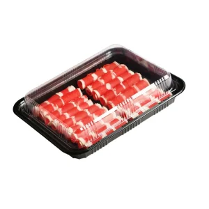 Disposable Pet Plastic Clamshell Fresh Meat Packaging Container Meat Silce Beef Mutton Roll Packaging Box