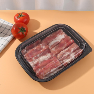 Disposable Plastic Meat Roll Cooked Food Packing Fresh Keeper Plastic Container Disposable Transparent Take out Box