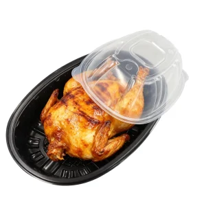 Disposable Roast Chicken Plastic Box Thick Sheet Whole Roast Chicken Box Placing Box with Lids