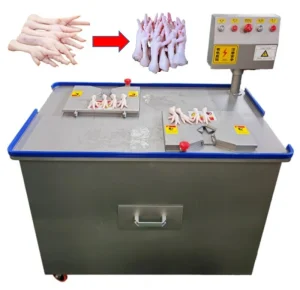Double Station Automatic Chicken Feet Cutting Machine Stainless Steel Chicken Paw Toe Cutter Commercial Poultry Processing Equipment for Chicken Feet Trimming