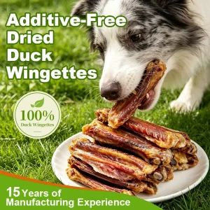 Dried Duck Wing Mid Joint Dog Treats Slow Baked Natural Dog Chews Additive Free Pet Snacks for Dental Chewing