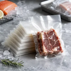 Embossed Texture Vacuum Sealer Bags Food Grade Pouches Frozen Beef Steak Sausage Sous Vide Home Commercial Custom Packaging