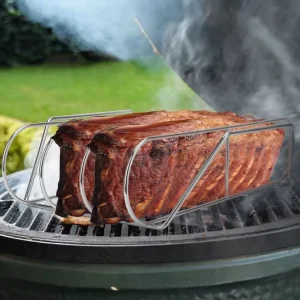 Extra Long Stainless Steel Bbq Rib Rack for Smoking and Grilling