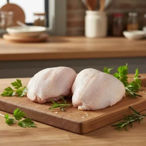 Factory Direct Supply Frozen Chicken Breast with Bone and Skin Cutting