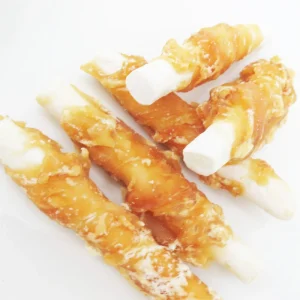 Factory OEM Calcium Protein Supplement Dried Chicken Simulated Chicken Leg Wrap Cheese Stick Dog Snack Cat Treat Pet Food
