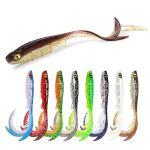 Fireflow Fishing Lure 9.5cm Swimbait Long Wavy Curltail Soft Bait Grub Worm Double Color Bass Perch Trout Zander Tackle