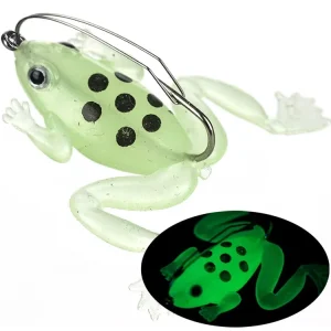 Fishing Frog Lure Snakehead Bass Bait Frog Double Hook Lifelike Double Propellers Frogs Soft Bait Fishing Lures