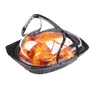 Food Grade Anti Fog Disposable Dining Box for Roast Chicken Cooked Duck Whole Chicken Salt Baked Chicken Stamping Technique