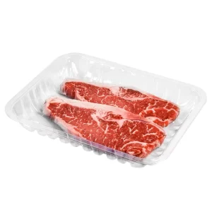Food Grade PET Transparent Chicken Fresh Meat Packaging Box Recyclable Rectangle Beef Meat Display Trays