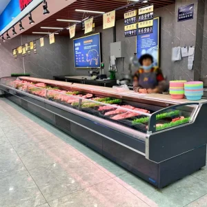 Fresh Meat Cabinet Foods Chiller Supermarket Refrigerated Pork Display Showcase for Beef with CE