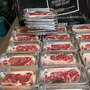 Fresh Steak Beef Food Container PP Biodegradable MAP Packing Trays Seafood Meat Plastic Vacuum Tray