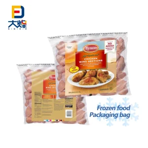 Frozen Food Packaging Bag Custom Plastic Ziplock Bag Frozen Meat Chicken Wing Packaging Bags